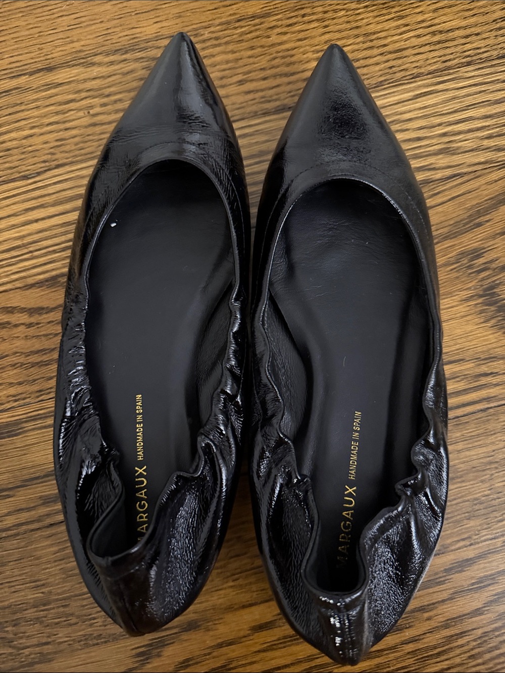 Margaux Roma size 37 Black Patent Pointed-Toe Ballet Flats